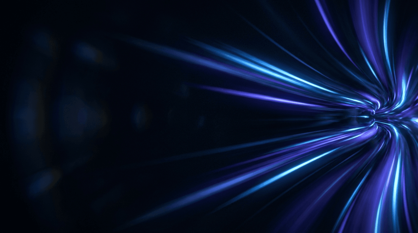 Light streaks racing toward a target point in deep obsidian space, representing high-intent Google Ads traffic.