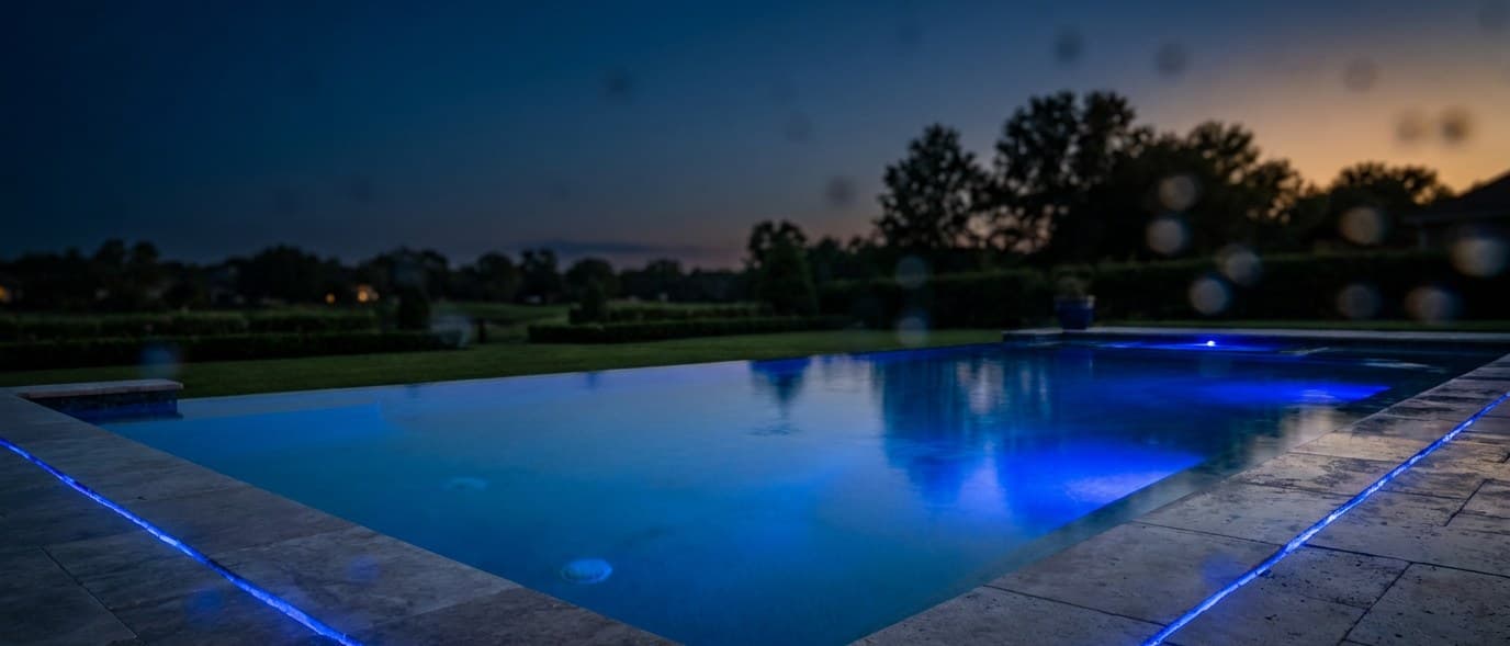 Hero of the live acadiapools.com site, the Strykora-built home for Matt Glover's custom gunite pool operation in Thibodaux, Louisiana.